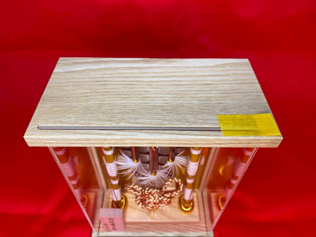 幹山作　壁掛け　破魔弓　白木アクリルケース・間口約１８×奥行約9,5×高約２６㎝