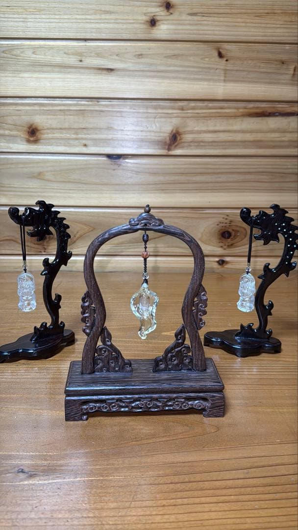 ①天然ライトシトリン 手彫り龍神様 宝珠 如意 昇龍台座セット 置物 チャーム