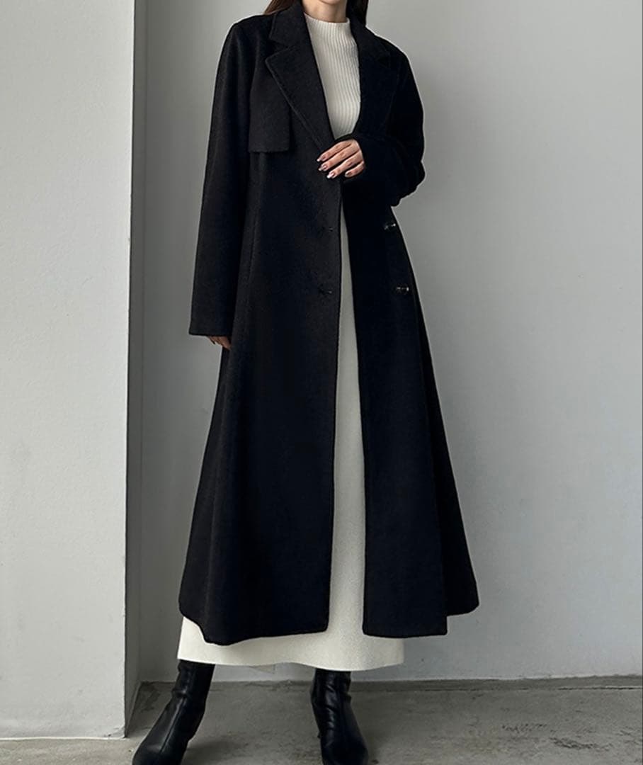 未使用 Louere ルエレ ウエストシェイプフレアチェスターコート