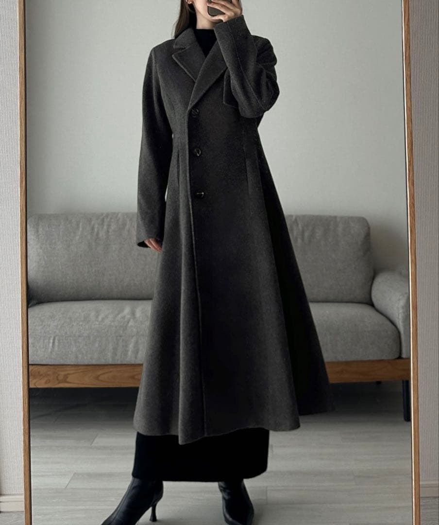 未使用 Louere ルエレ ウエストシェイプフレアチェスターコート