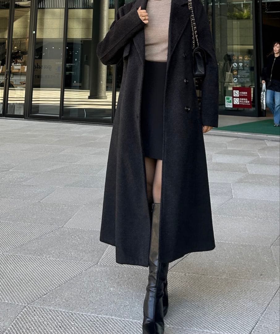 未使用 Louere ルエレ ウエストシェイプフレアチェスターコート