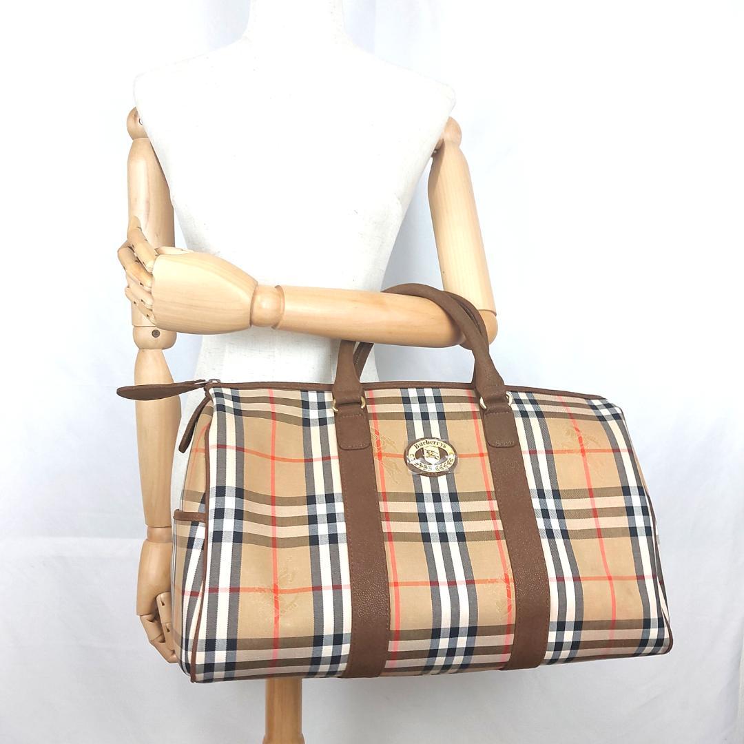 BURBERRY バーバリー ノバチェック ボストンバッグ ホースロゴ