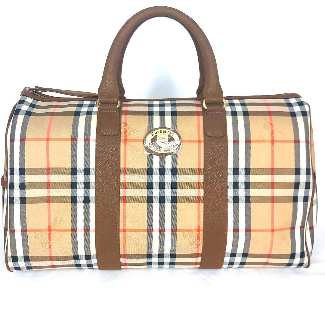 BURBERRY バーバリー ノバチェック ボストンバッグ ホースロゴ