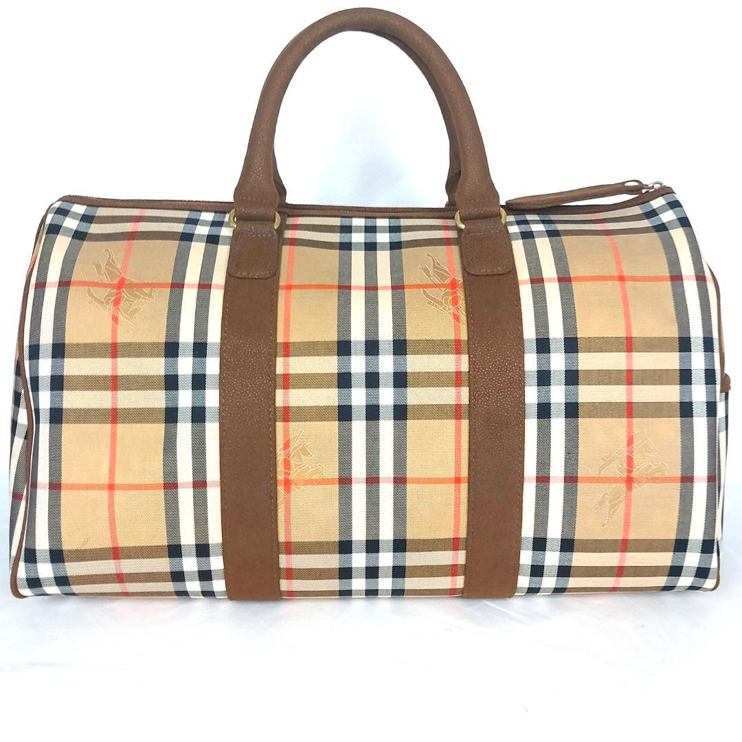 BURBERRY バーバリー ノバチェック ボストンバッグ ホースロゴ