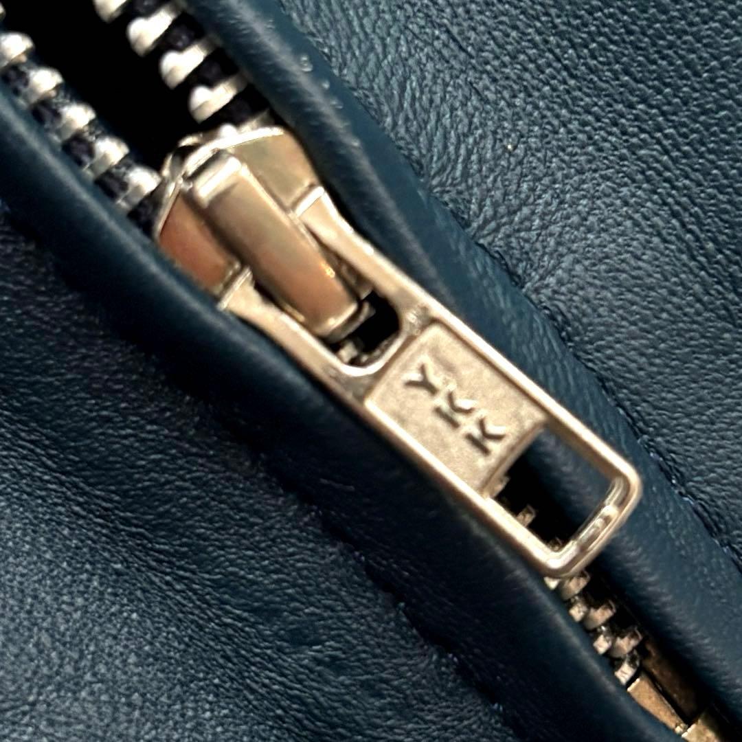 ★本革★ D'RUMI シングル ライダース ジップアップ メキシコ製 ネイビー