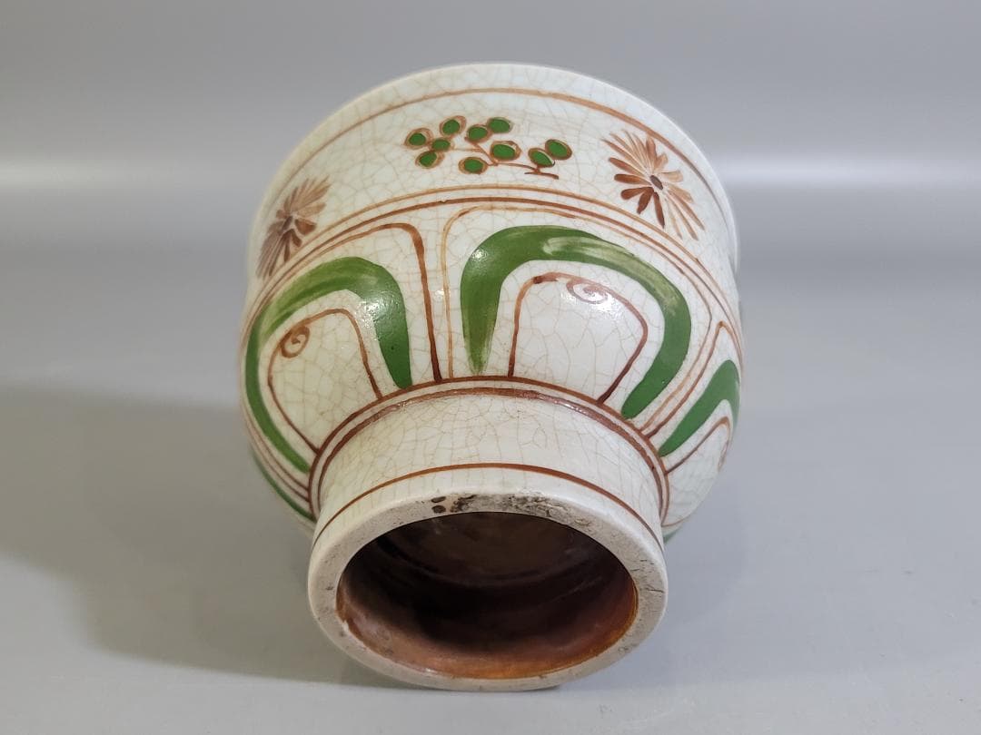 DT305 茶道具 古紅安南 花紋茶碗