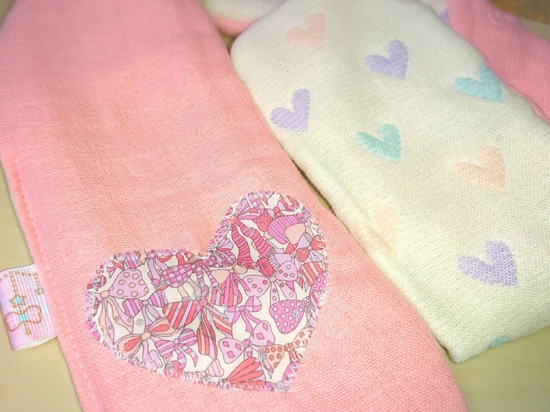 専用❤みかん＊超ふわとろ❤雲のガーゼ＊１２重ガーゼ＊首かけタオル⭐限定ハート❤