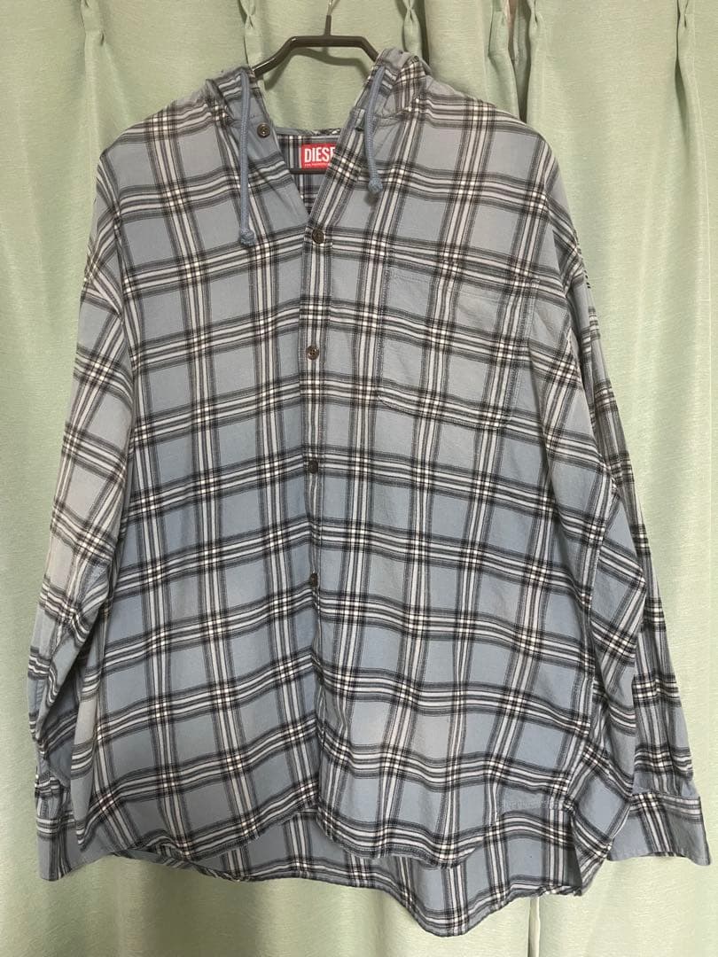 DIESEL フード付きチェックシャツ 48美品