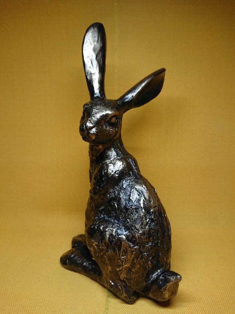 【美品】ウサギ　兎　オブジェ　置物　インテリア　工芸品　美術品　A2787