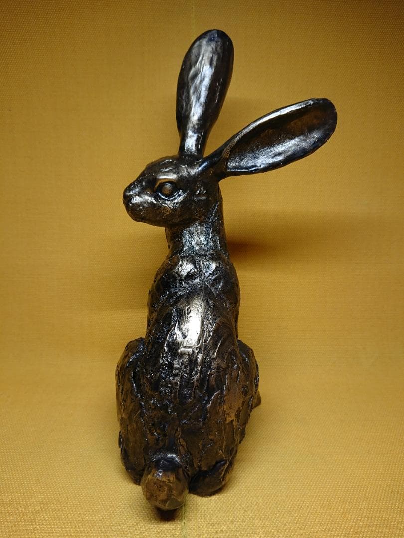 【美品】ウサギ　兎　オブジェ　置物　インテリア　工芸品　美術品　A2787
