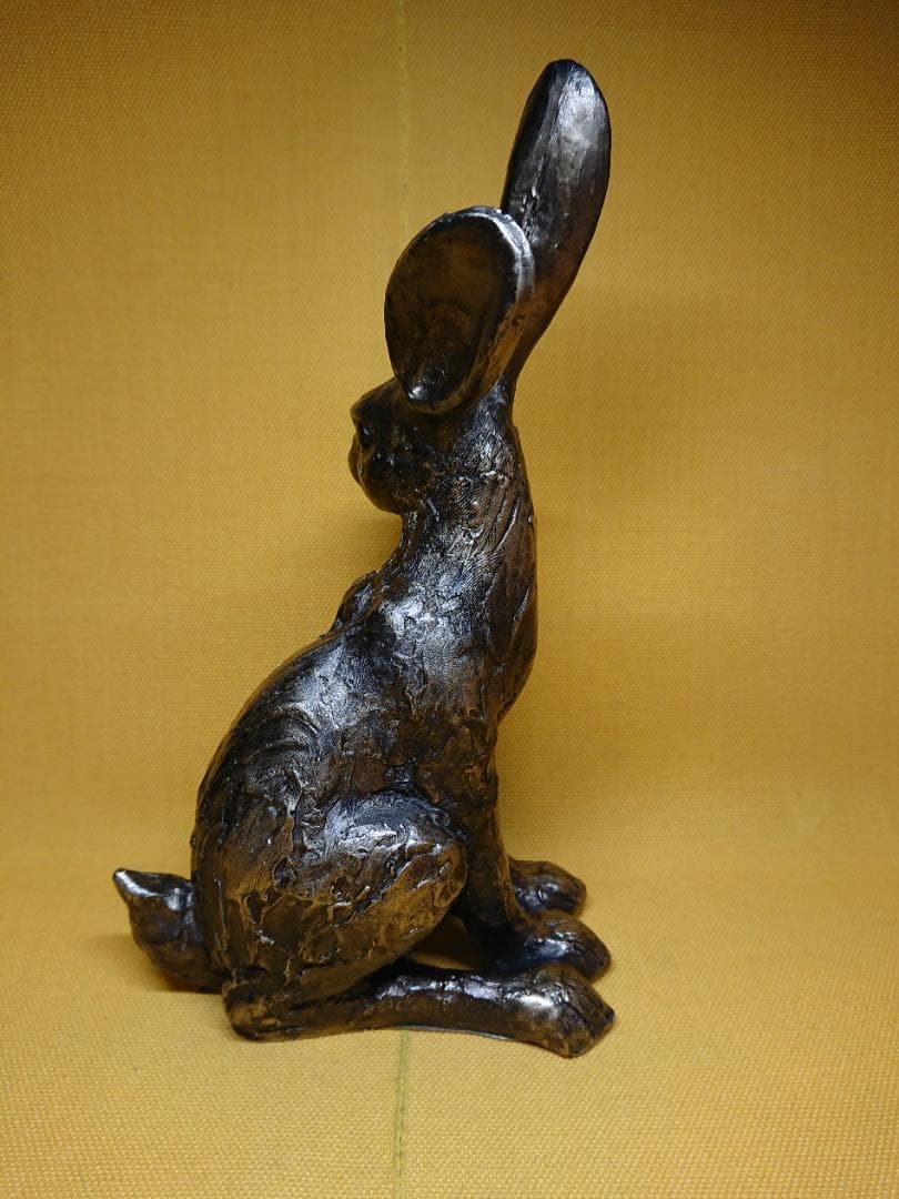 【美品】ウサギ　兎　オブジェ　置物　インテリア　工芸品　美術品　A2787