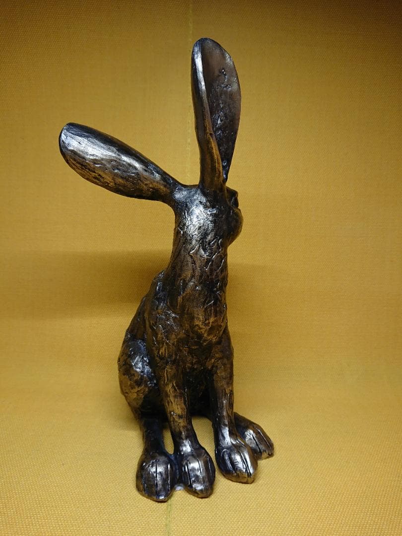 【美品】ウサギ　兎　オブジェ　置物　インテリア　工芸品　美術品　A2787