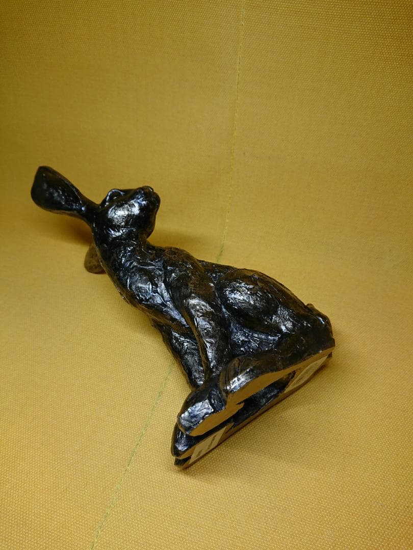 【美品】ウサギ　兎　オブジェ　置物　インテリア　工芸品　美術品　A2787