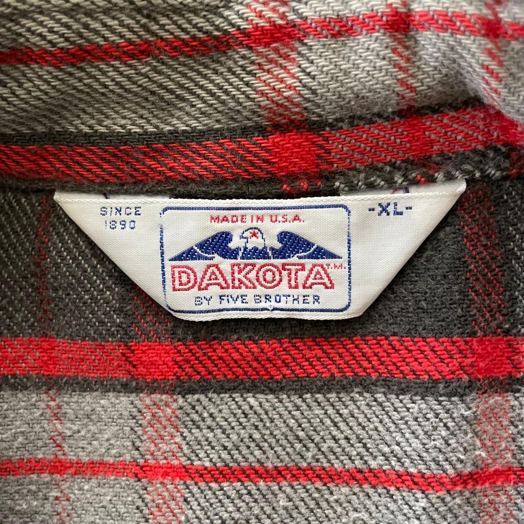 80s DAKOTA FIVE BROTHER ネルシャツ USA製 XL