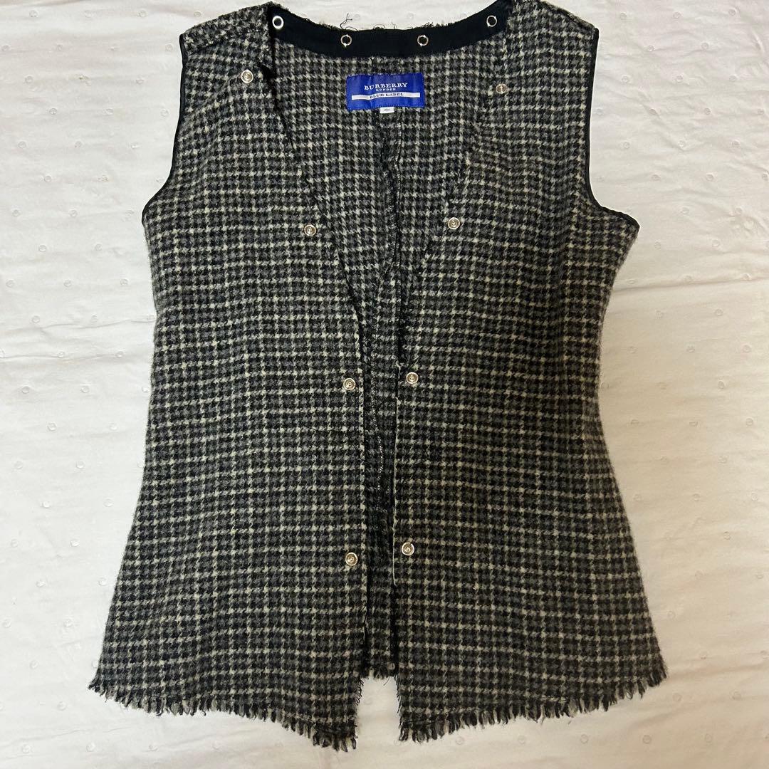 バーバリーブルーレーベル ショート トレンチコート 黒 レディース38 M