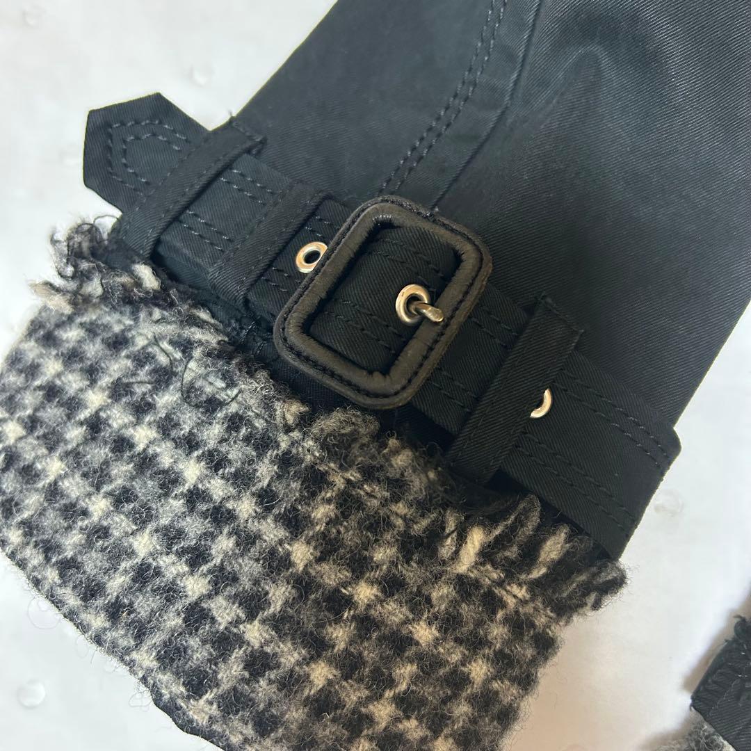 バーバリーブルーレーベル ショート トレンチコート 黒 レディース38 M