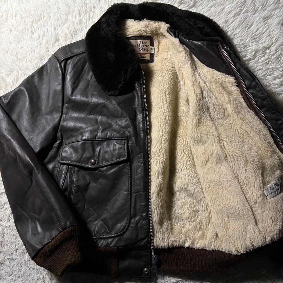 70s USA製 Sears フライトジャケット G-1 襟ボア 42