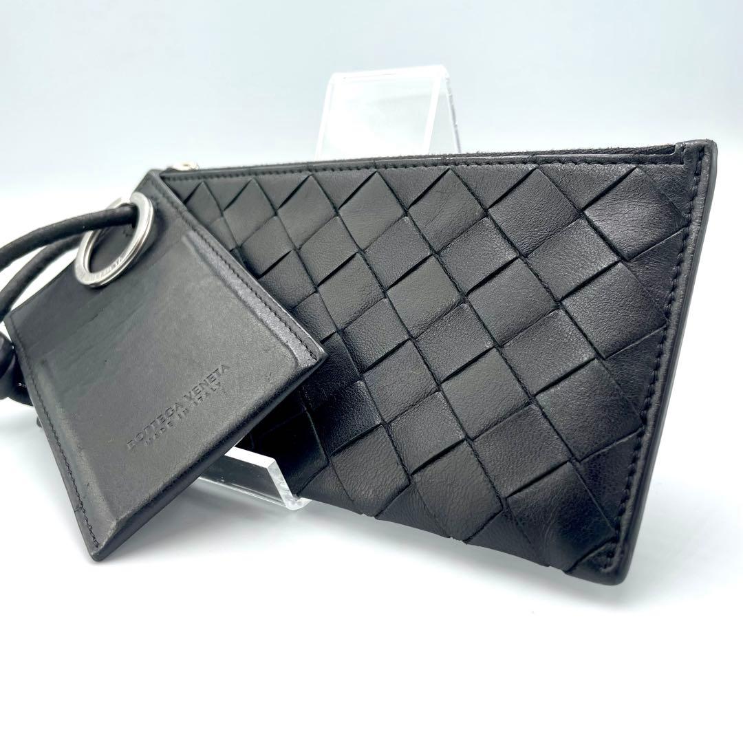 ボッテガヴェネタ ネックウォレット 財布 イントレチャート ブラック レザー