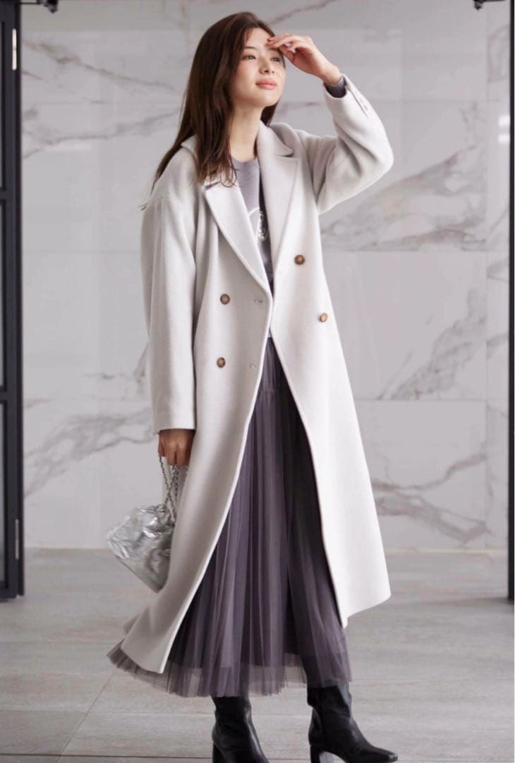 プロポーションボディドレッシング　美ラインチェスターコート　グレージュ　M