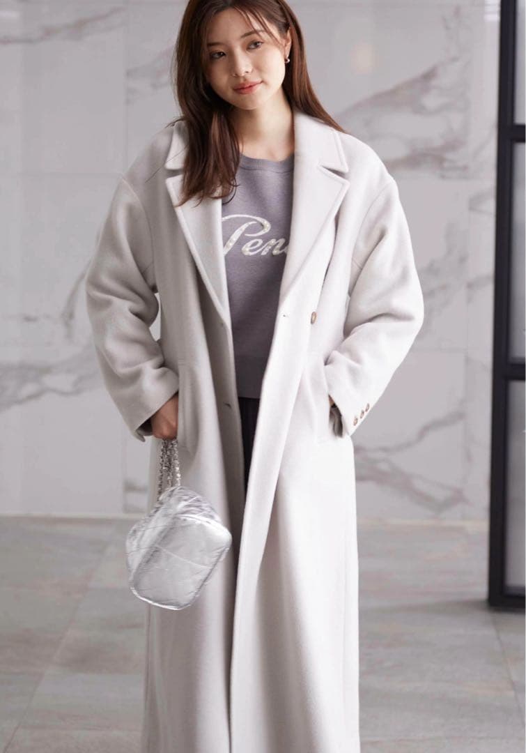 プロポーションボディドレッシング　美ラインチェスターコート　グレージュ　M