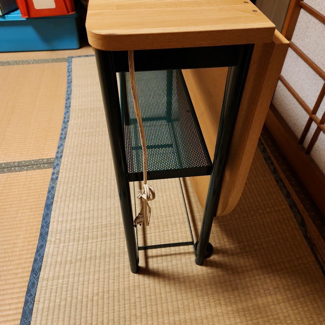 バタフライテーブル　折り畳み式作業テーブル メッシュ下棚付き