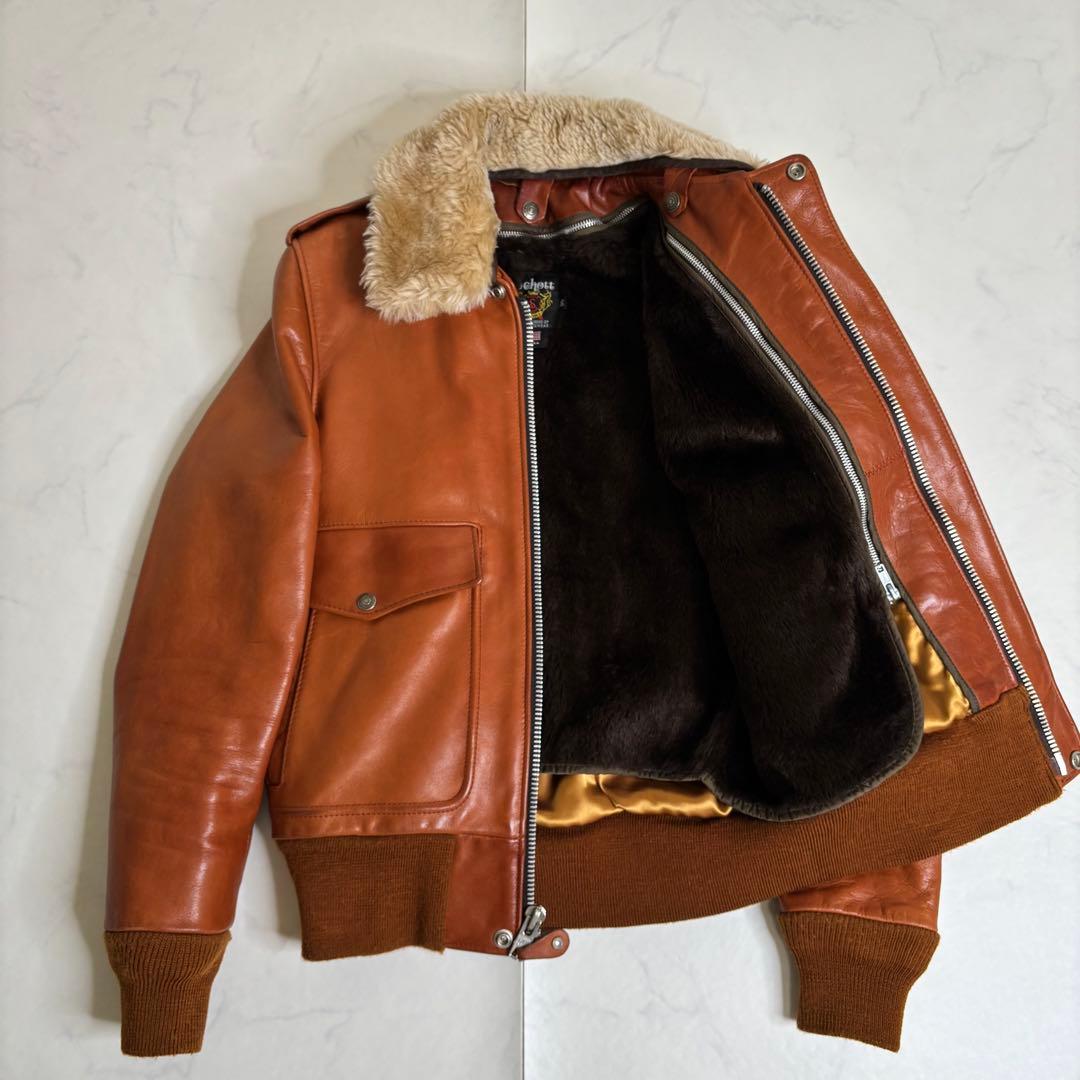 極美品 Schott ショット USA製 レザー フライトジャケット インナー付