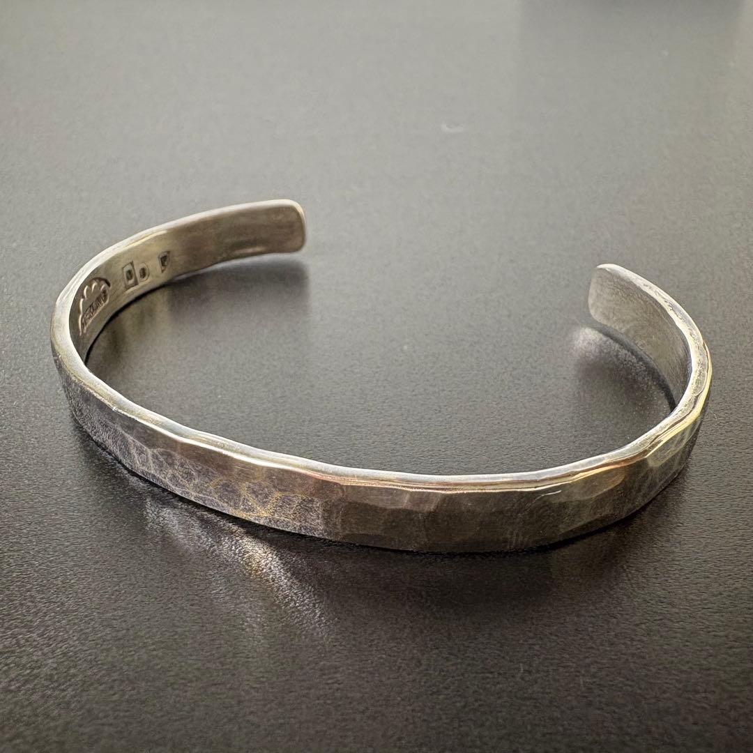 sterling silver スターリングシルバー　バングル　槌目