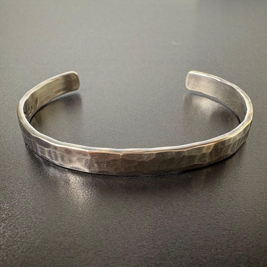 sterling silver スターリングシルバー　バングル　槌目