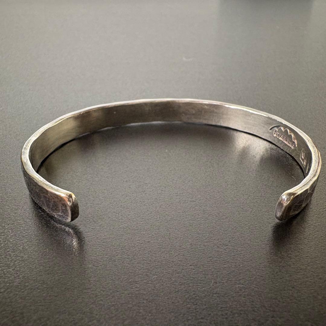 sterling silver スターリングシルバー　バングル　槌目