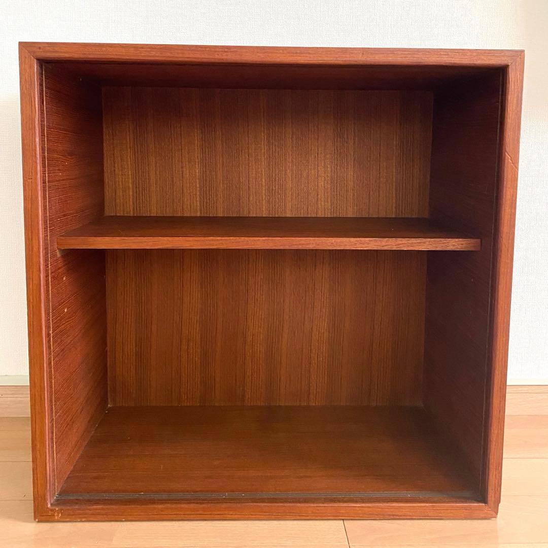 【葉☘】チーク製　ヴィンテージ　オープンシェルフ 可動棚付き