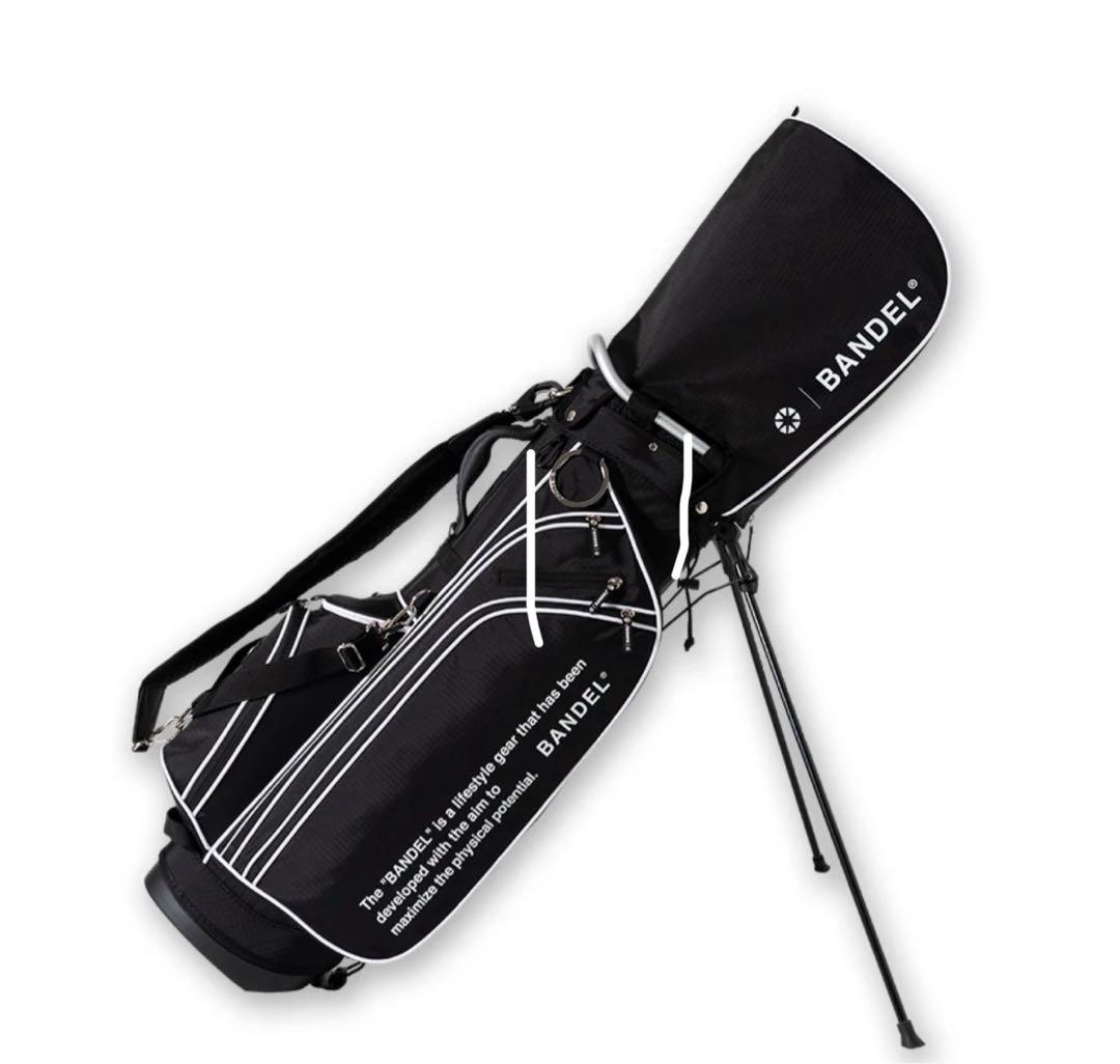 【新品・タグ付き】完売品 BANDEL キャディバッグ 黒×白 パイピング