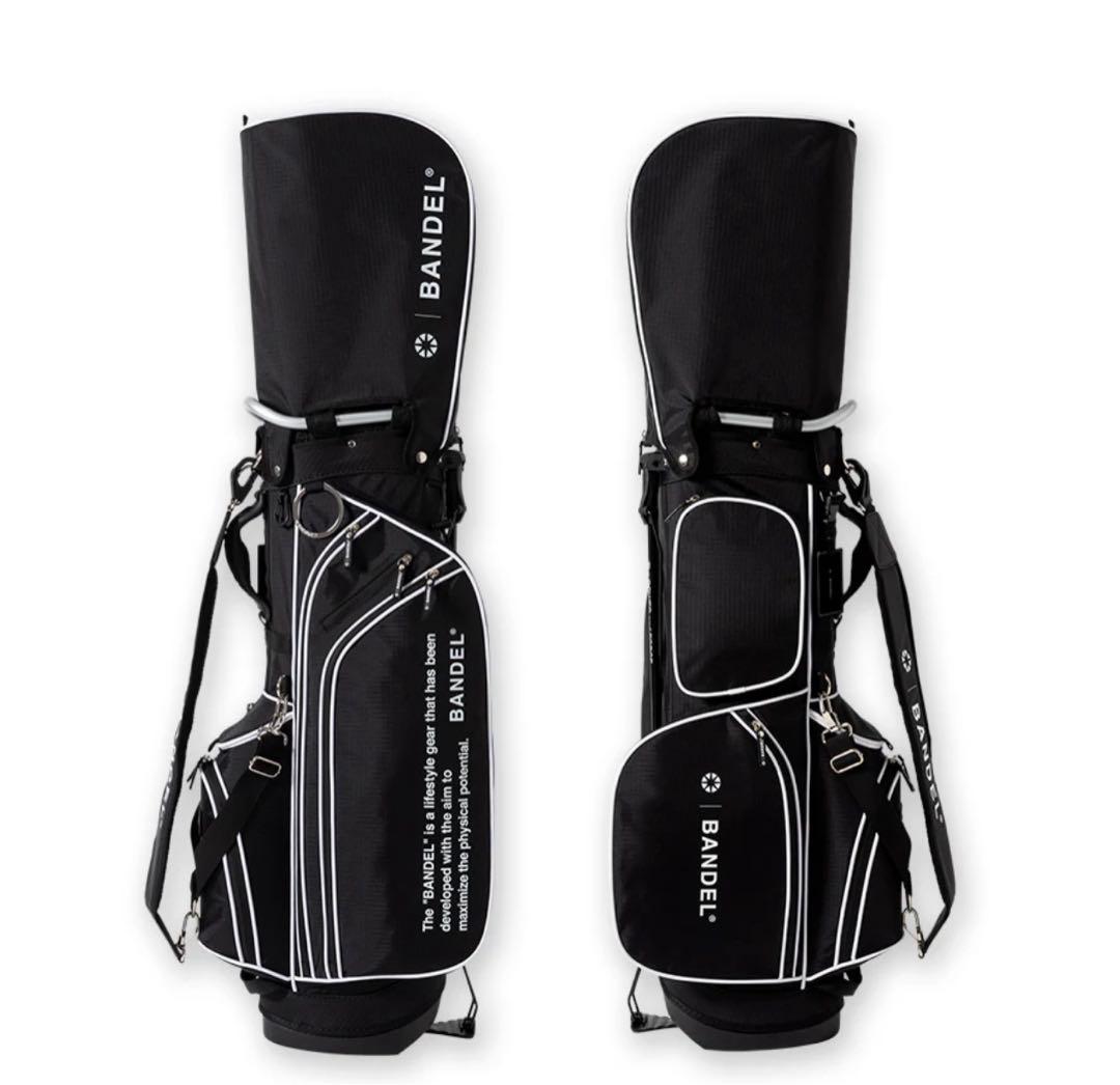 【新品・タグ付き】完売品 BANDEL キャディバッグ 黒×白 パイピング