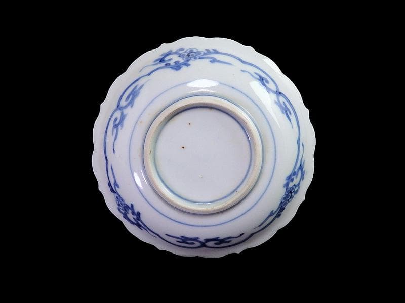 大聖寺伊万里　金襴手　金唐草に亀甲紋の図　４寸皿　５枚　A542AS-DAy