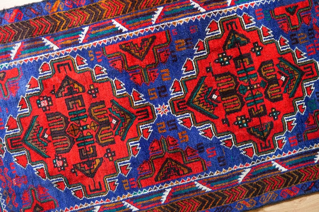 ヴィンテージラグ バルーチ トライバルラグ 142×86cm