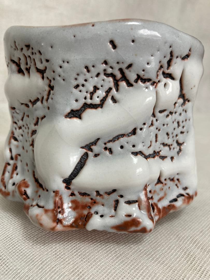 木戸貞昭／鼠志野茶碗／B37