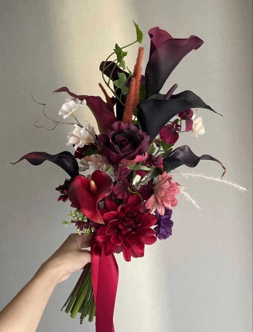 結婚式ブーケ　ウエディングブーケ　バーガンディブーケ