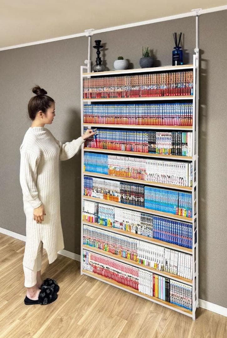 突っ張りラック 本棚 高さ調整可能