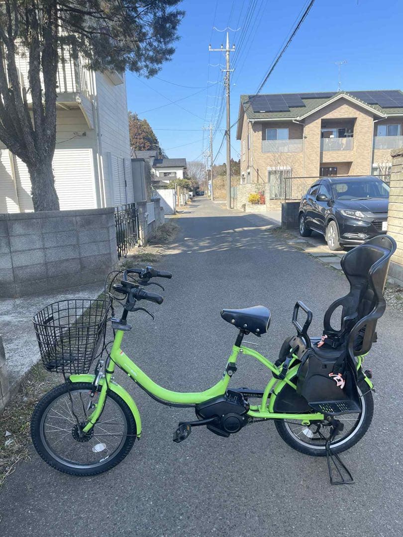 電動アシスト自転車 チャイルドシート付き 緑