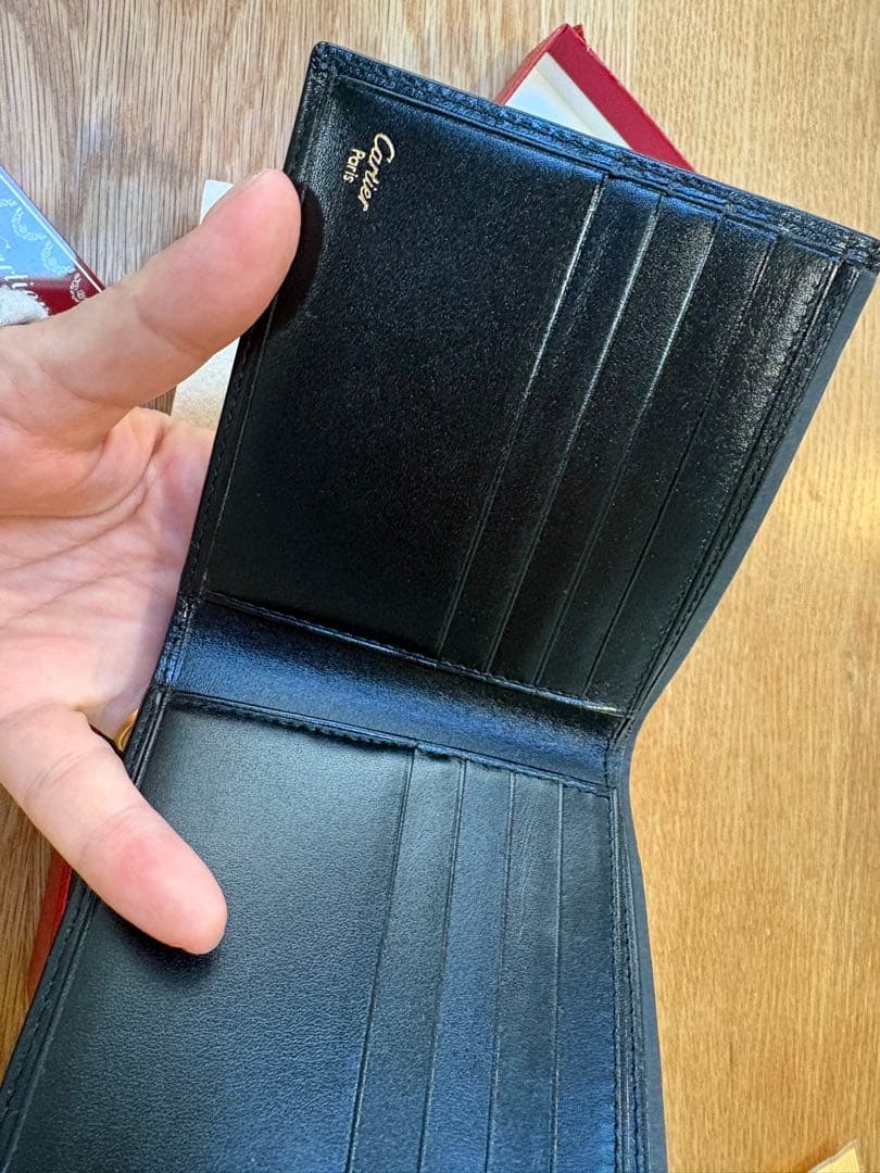 Cartier 二つ折り財布 ブラック レザー