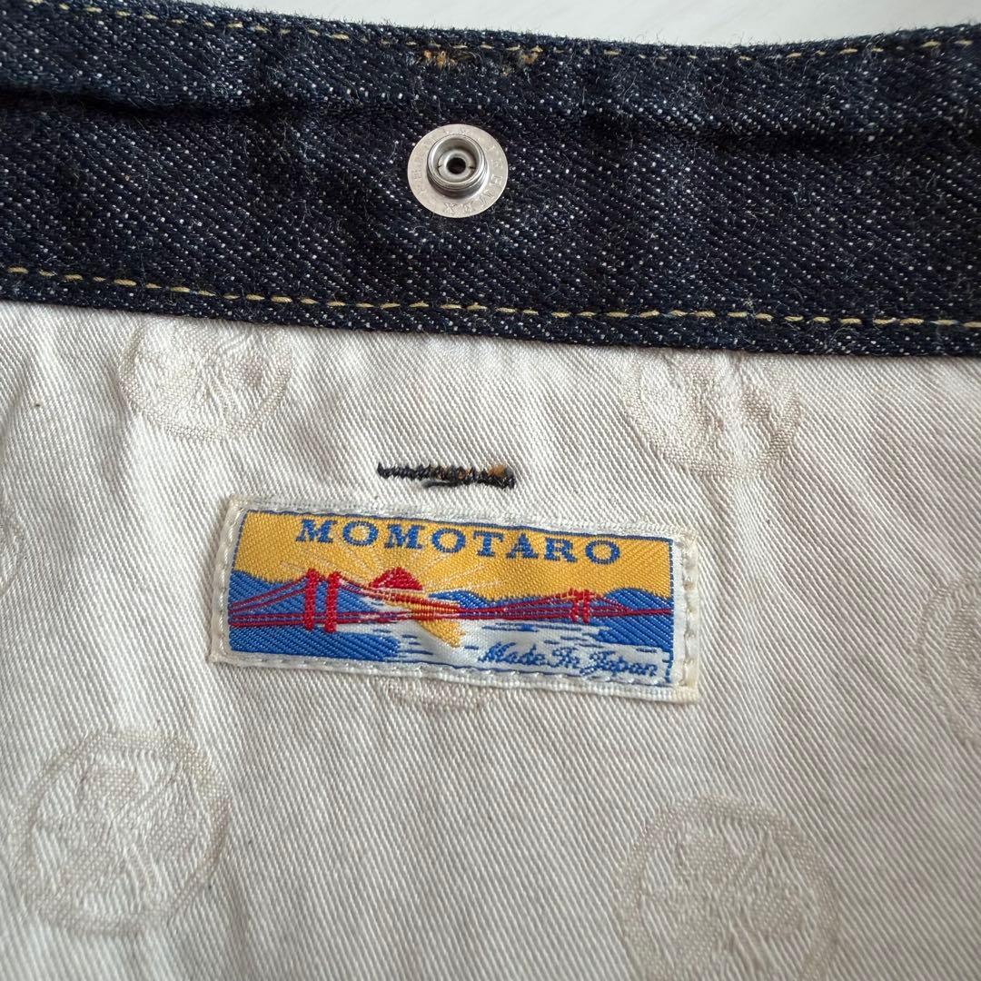 桃太郎ジーンズ　デニム　トートバッグ　出陣　濃紺　インディゴ　内側総柄　A4対応