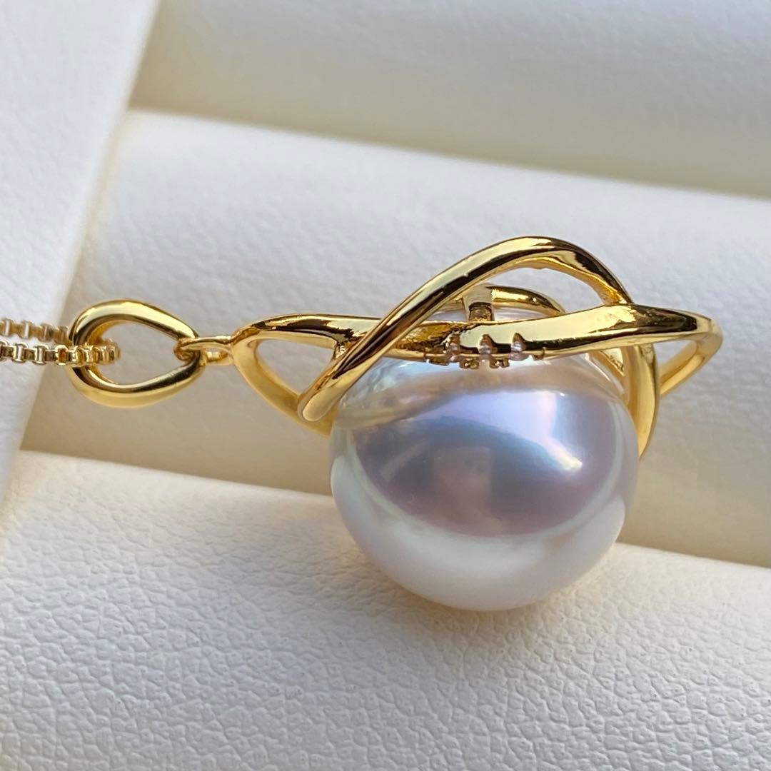 本真珠　南洋白蝶真珠ネックレストップ　12.5mmホワイトPT930