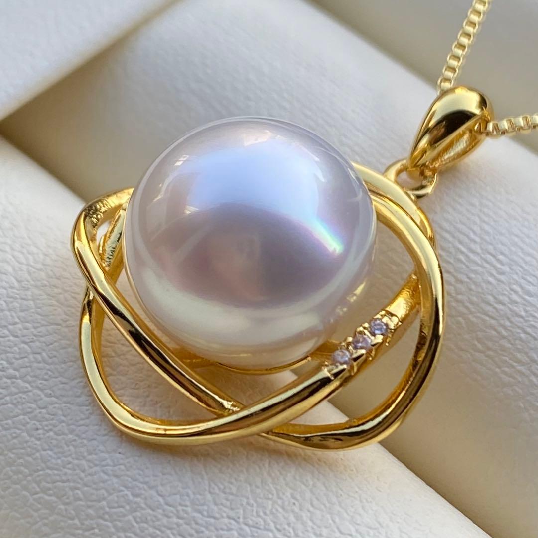 本真珠　南洋白蝶真珠ネックレストップ　12.5mmホワイトPT930