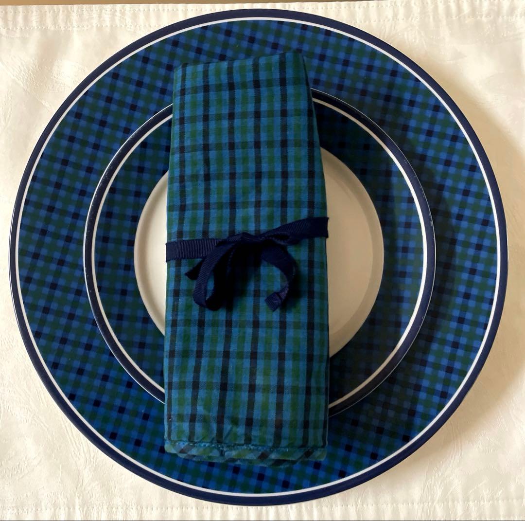 familiar☆レア　食器セット　ファミリアチェック　限定品　お皿　カトラリー