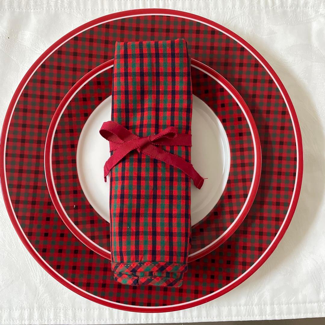 familiar☆レア　食器セット　ファミリアチェック　限定品　お皿　カトラリー