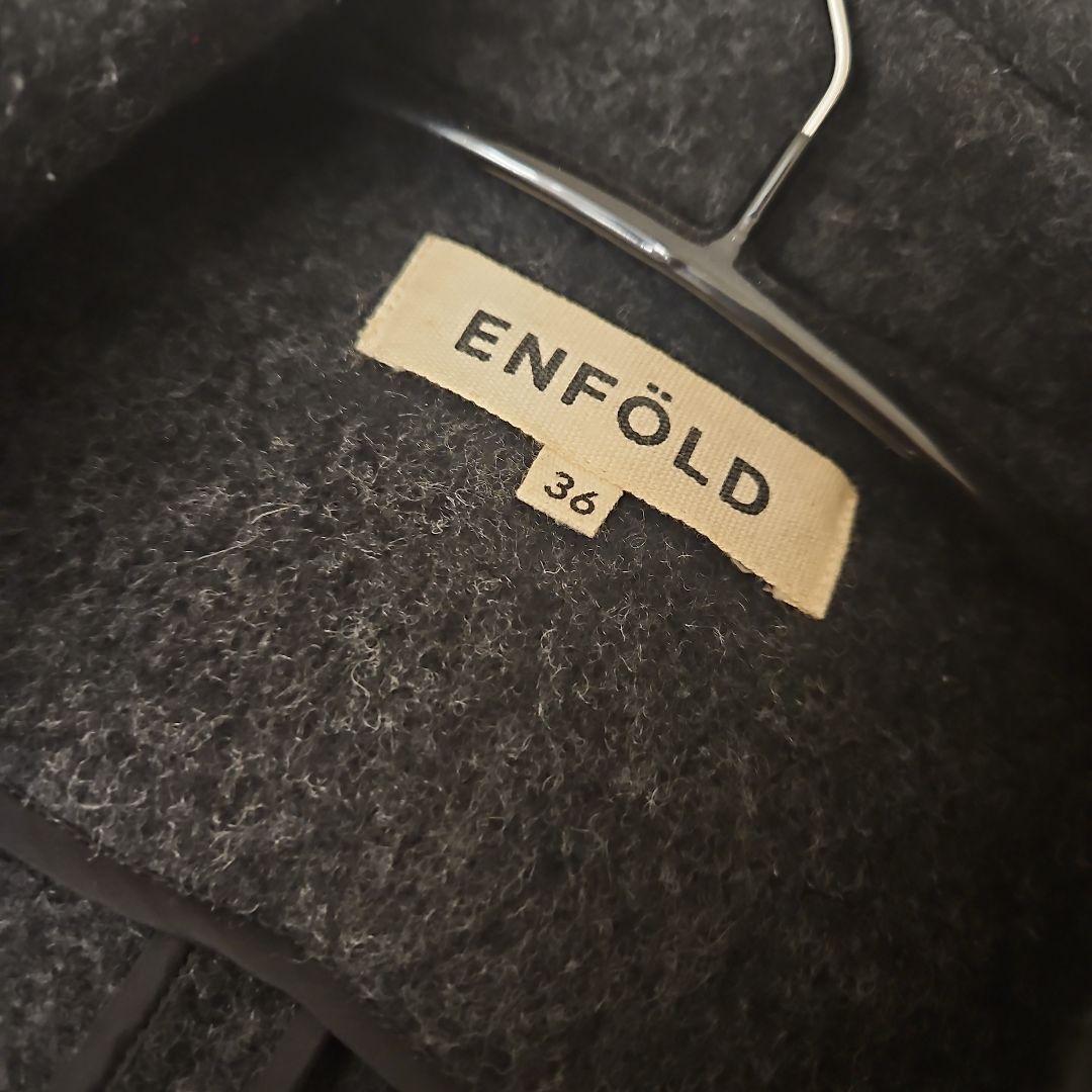 ENFOLDエンフォルド ショートビーバーボックスコクーンコート