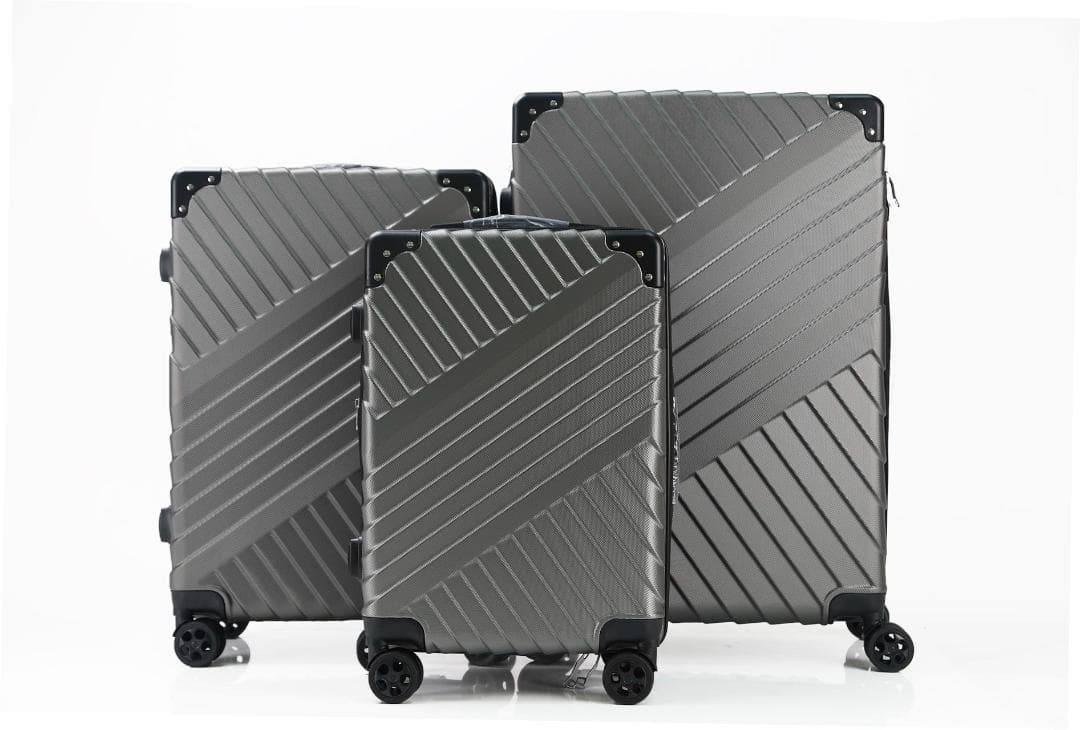 軽量Lサイズ　静音8輪　キャリーバッグ　スーツケース　キャリーケース　グレー