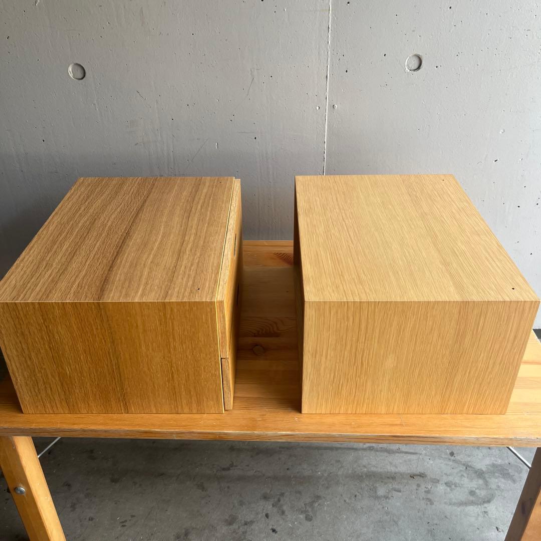 美品・廃盤希少★無印 スタッキングチェスト・オーク材・ハーフ・オープンと引出２段