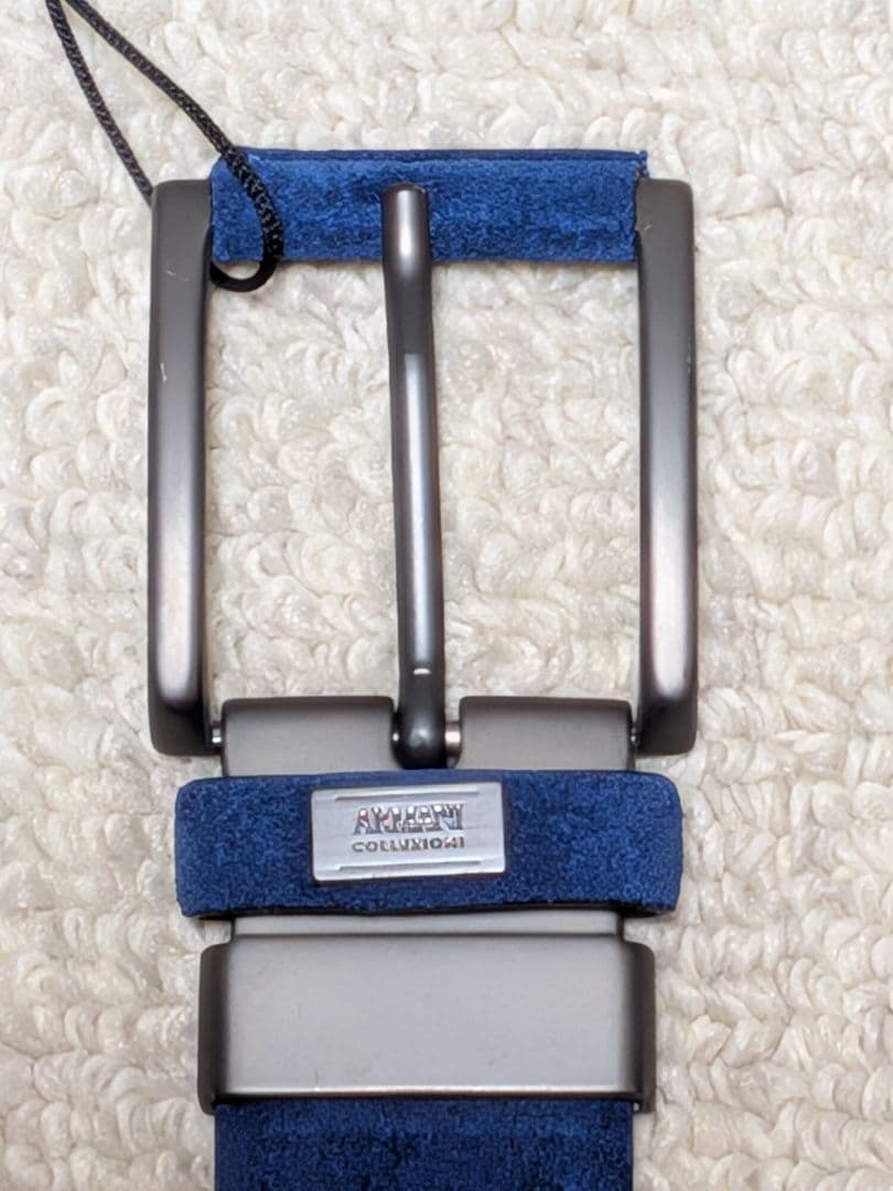 新品未使用 アルマーニコレッツィオーニ スエードベルト 本革 ブルー イタリア製