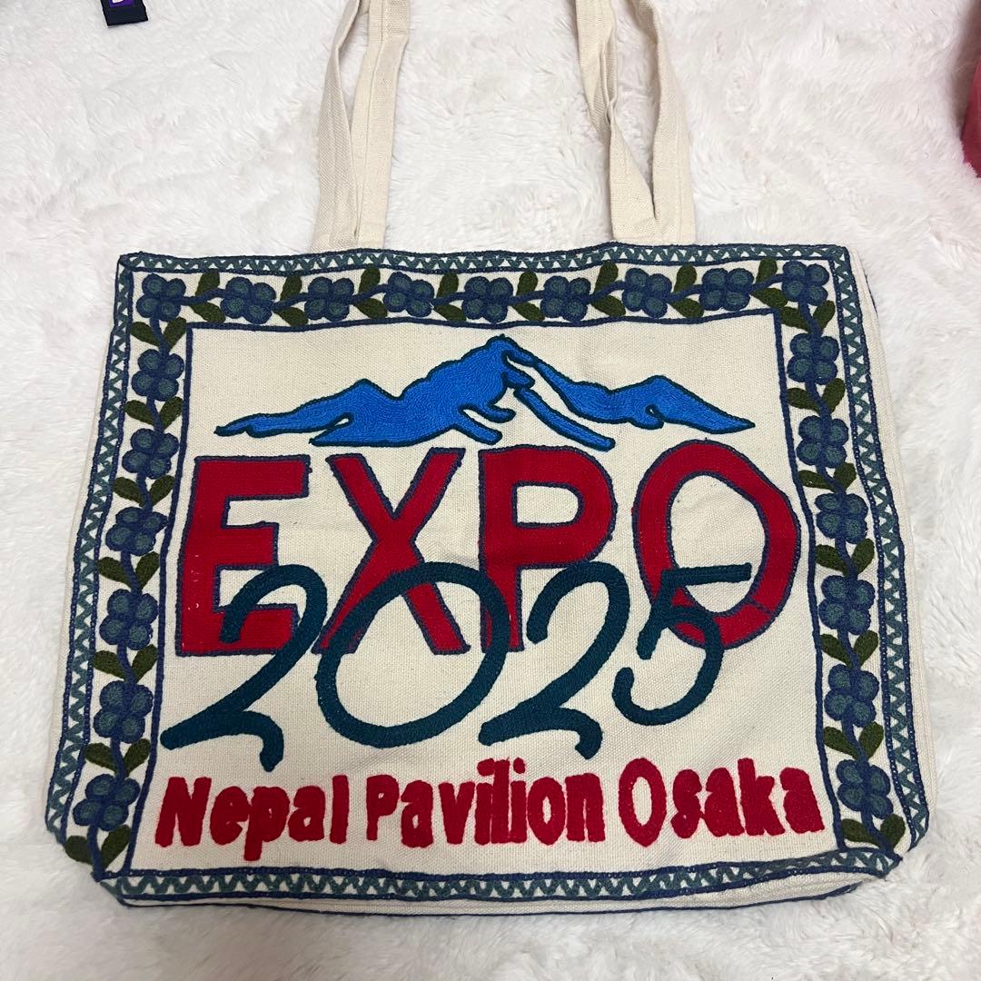 万博 ネパールパビリオン 起毛刺繍 トートバッグ 限定 ネパール エコバッグ