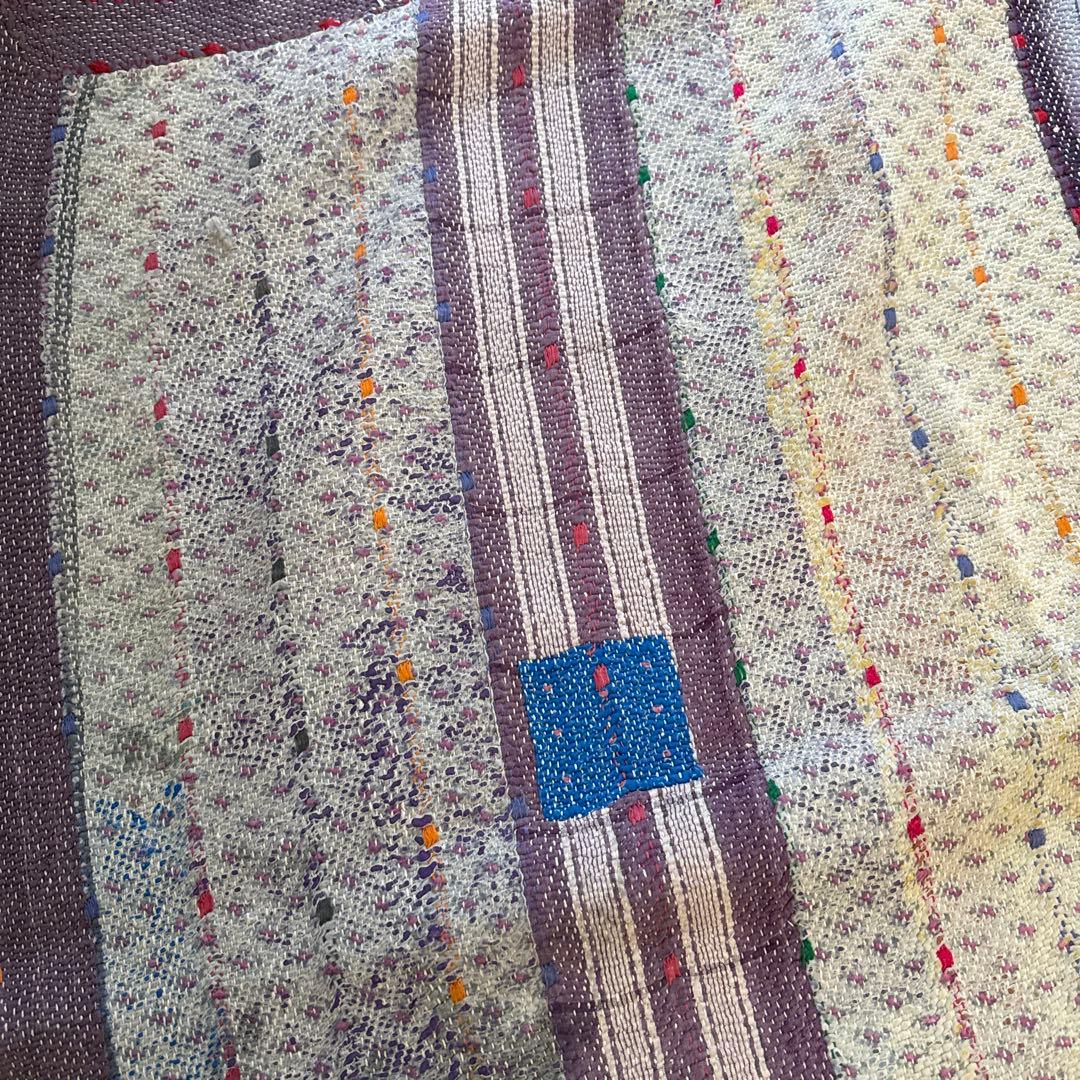 VINTAGE QUILT ヴィンテージラリーキルト　カンタキルト紫ベージュ系